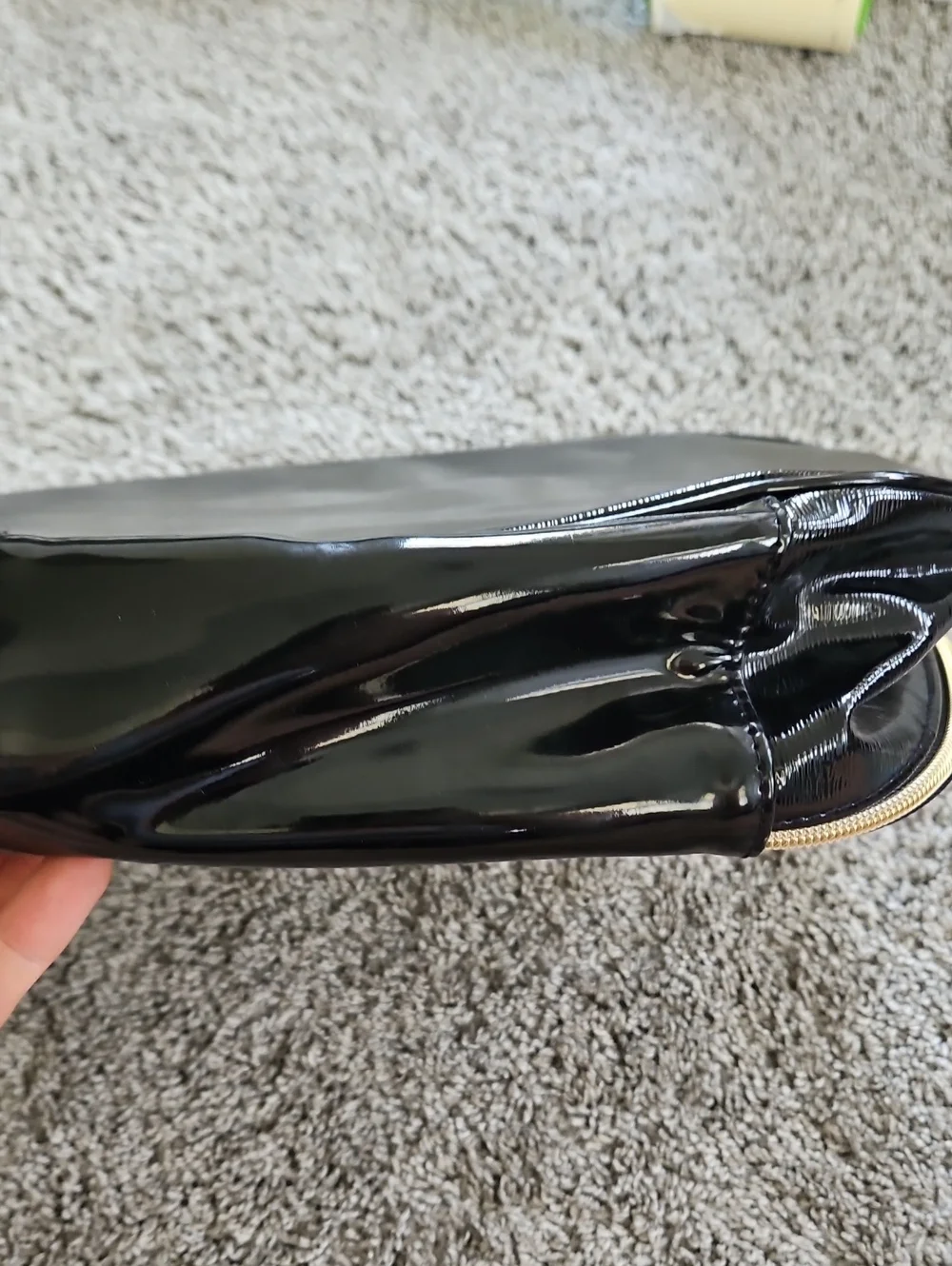 Lancome Black Patent Cosmetic Case